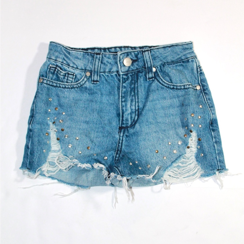 Joe's Jeans Light Blue Distressed Studded Denim Shorts